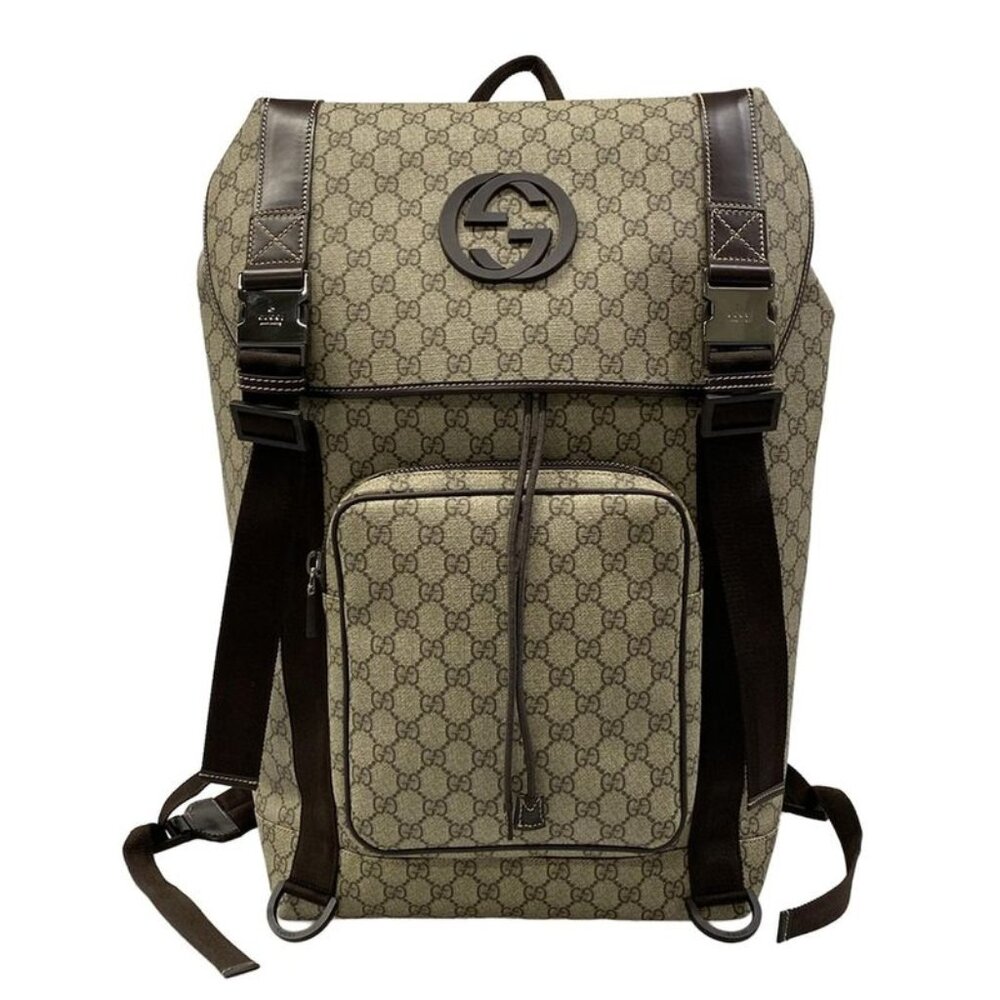 Gucci Backpack Gg Plus Supreme Interlocking Dark … - image 1